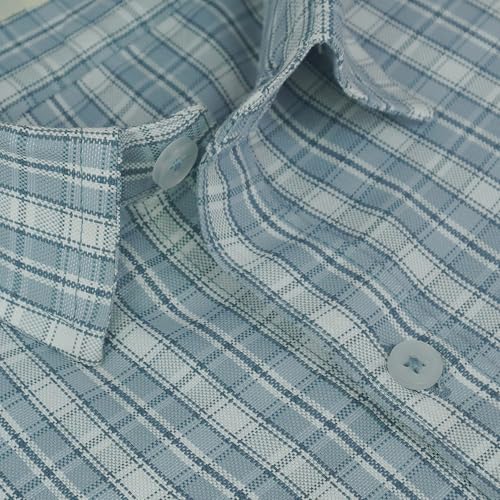 Image of GHPC Cotton Checkered Half Sleeves Regular Fit Formal Shirt for Men