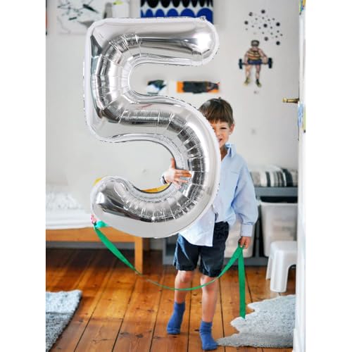 Image of TONIFUL 40 Inch Silver Number 30 Balloons Large Foil 30th Birthday Decor | Silver 30 Balloon Number Thirty for Thirty Birthday Party 30th Anniversary, Silver Birthday Decorations for Men Women