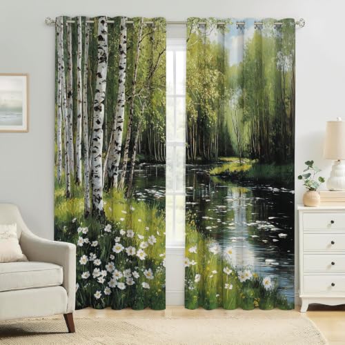 Rideaux occultants en polyester vert avec œillets 117x183 cm