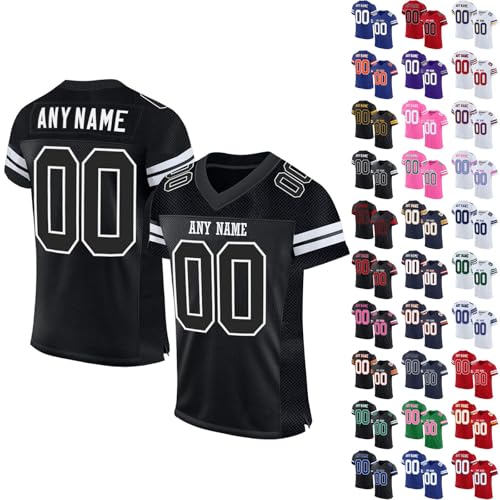American Football Jersey Custom Football Shirt Mens Oversized T-Shirt American Football Style Top Jersey 100% Polyester Team Shirt, Breathable Sports T-Shirts Mesh Limited Jersey Baseball Jersey