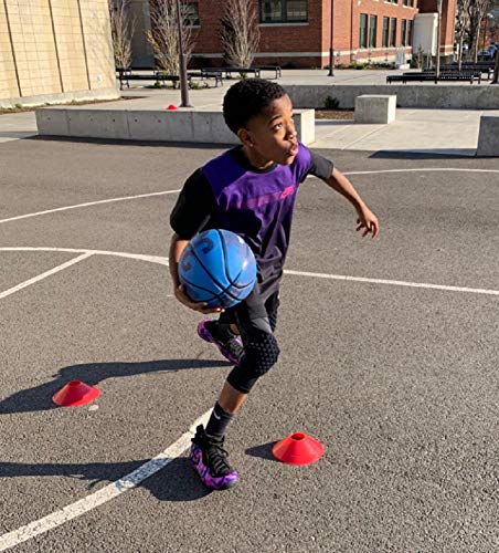 Coolomg Pantalones de baloncesto con rodilleras para niños, medias de compresión 3/4, mallas acolchadas, pantalones capri, Niños, Negro , M (für 10-11 Jährige)