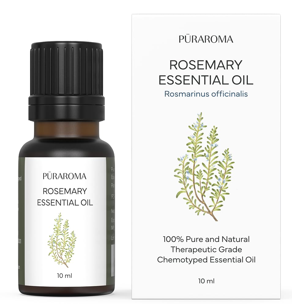 Image of Rosemary Essential Oil 10ml | Pure & Therapeutic Grade | Stimulates Hair Growth & Prevents Dandruff | Eases Nasal Congestion & Muscle Soreness | Aids Digestion & Reduces Bloating | Ideal for Diffuser & DIY Blends