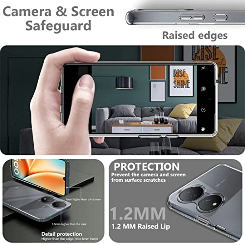 Image of Fashionury Crystal Clear Case for Vivo Y100 / Vivo T2 5G | Yellowing Resistance | Transparent TPU Silicone | Raised Camera Lips | Slim Transparent Cover