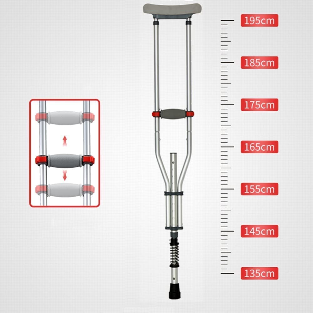 LIOONS Muletas para Ancianos, muletas para Axilas para Adultos, Plegables con Botones de Aluminio Que absorben los Golpes, Bastones de Altura Ajustable, Bastones de pie