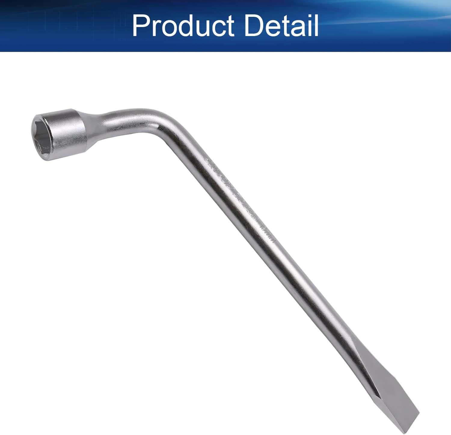 Auniwaig Car Spare Tire Lug Wrench for Jack - L Type Hexagon 19mm Slotted End Socket Repair Tool 1pcs