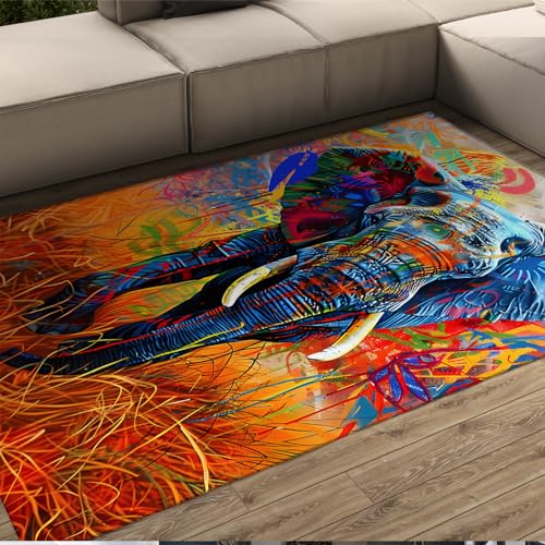 Tapis de chambre à coucher éléphant bleu pour un réveil joyeux - 2