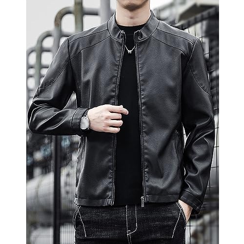 Chaqueta liviana de cuero para hombre miniatura 6