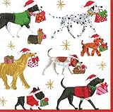 Cocktail Napkins Holiday Party Christmas Napkins Entertaining Dog Parade Pk 40