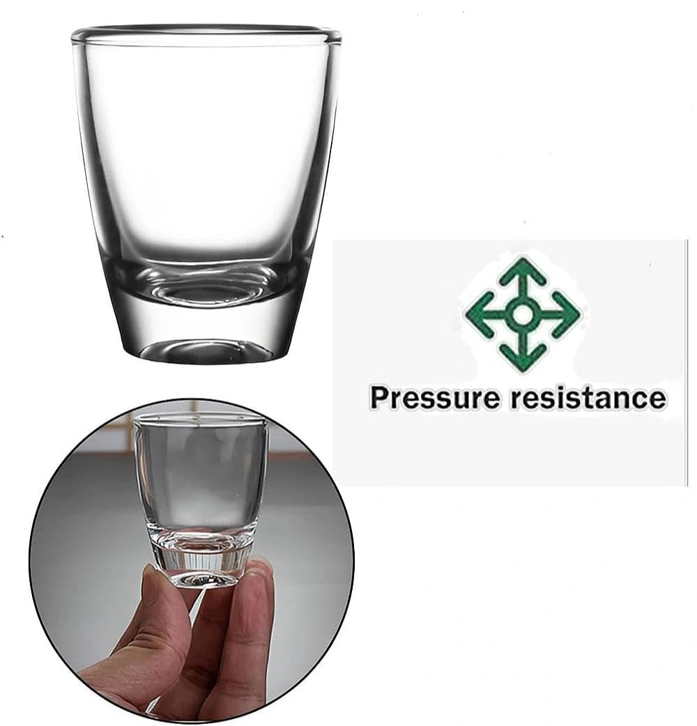 Kieliszki do wódki, 30 ml, zestaw kieliszków do shotów tequili, wytrzymałe kieliszki do shotów ze szkła, do wódki, likieru, ouzo, tequili