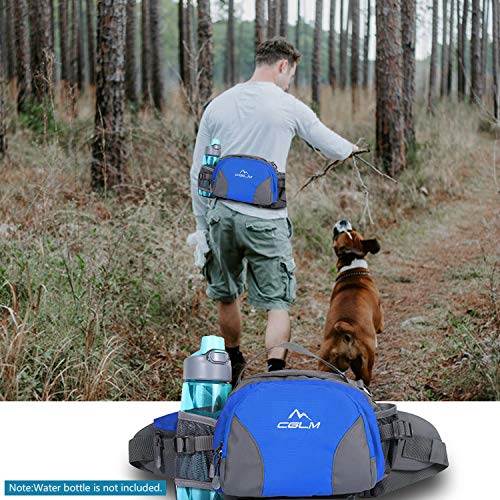 Hiking Fanny Pack with Water Bottle Holder for Men Women Waist Bag Running Waist Pack Running Belt Lumbar Pack Waterproof for Outdoor Travel Cycling Climbing Walking for iPhone Samsung Phones Blue - Thumbnail 7