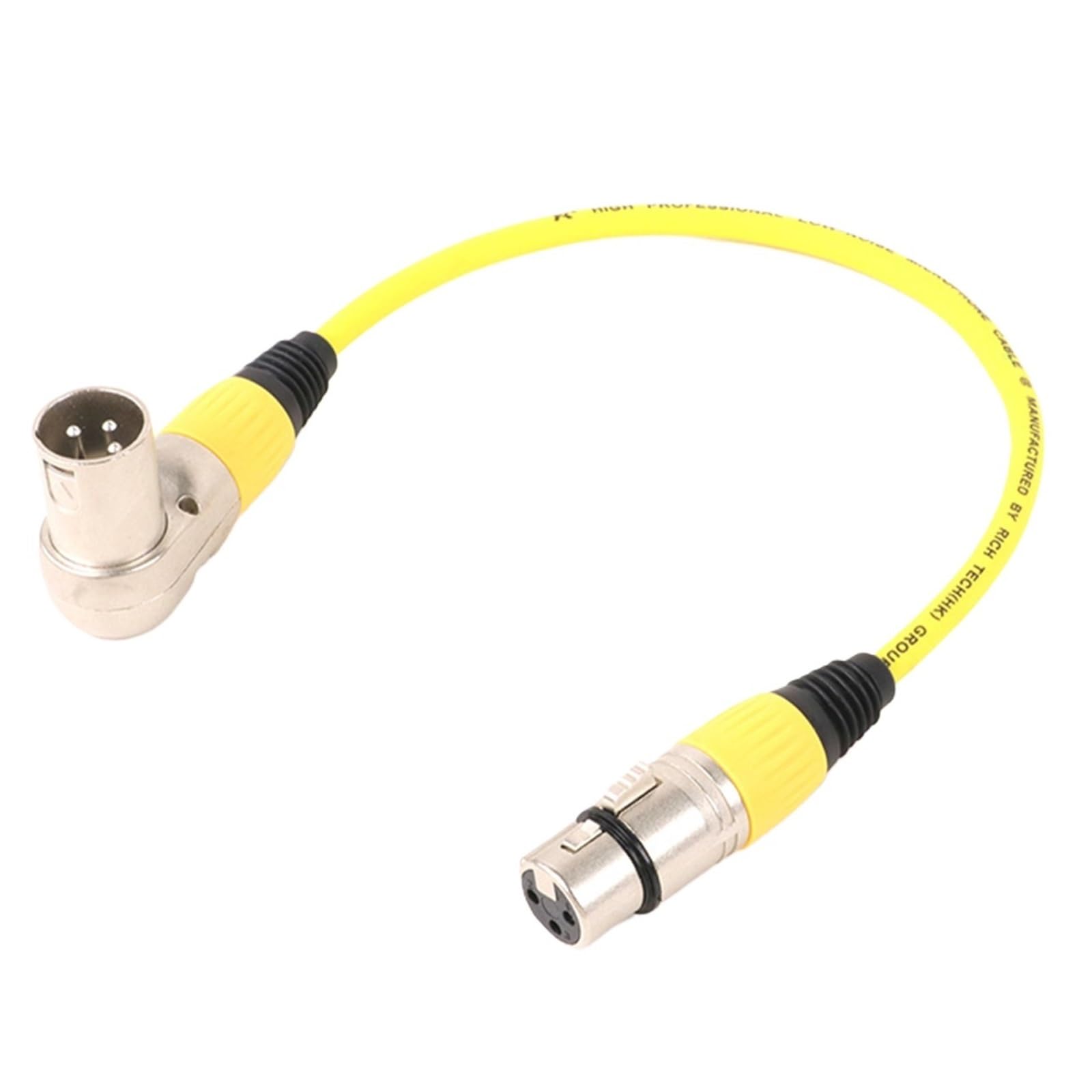 XLR XLR żeński/męski pod kątem prostym 3-pinowy wielobarwny XLR męski/żeński 3-pinowy kabel do miksera mikrofonu 0,3 M-25 M (MF-żółty, 2 m)
