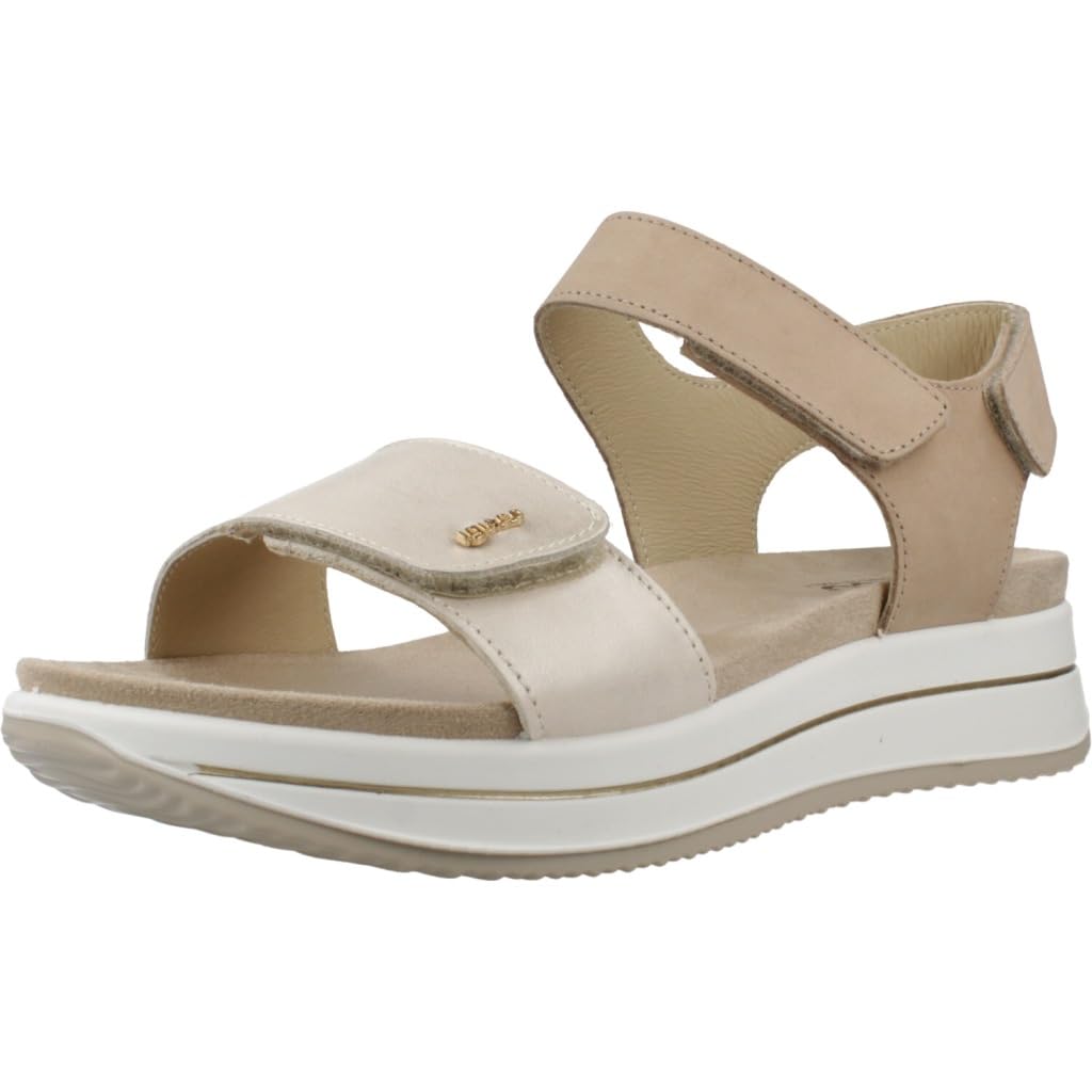 IGI&Co 1174833 Nabuck Platino Beige Scarpe Donna Sandali Pelle Strappi