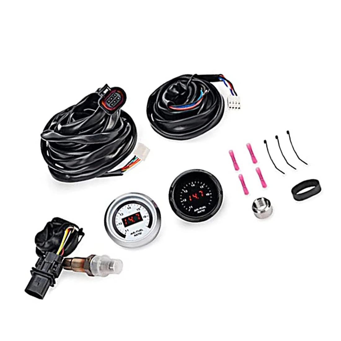 1 Racing 30-4110 AFR 52 mm Large Bande O2 UEGO Contrôleur Jauge de Rapport Air/Carburant AFR avec Capteur D'Oxygène 4.9LSU 0258017025 Accessoires de Remplacement