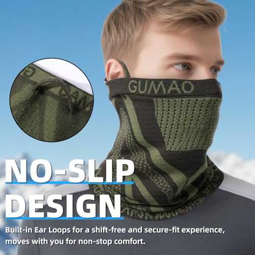 Image of Winter Neck Gaiter Warmer Scarf Cold Weather Windproof Face Mask for Man & Women - Ski Mask for Outdoor Sports