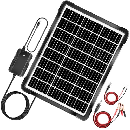 20W Solar Powered Battery Charger & Maintainer, Built-in Smart MPPT Charge Controller, Waterproof 12V Solar Panel Trickle Charging Kits for Car Boat Trailer RV Marine