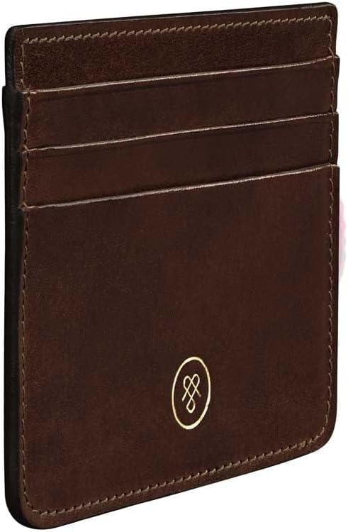 Maxwell Scott - Personalized Womens Luxury Leather Card Holder Case - The Lorento - Dark Brown
