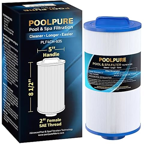 POOLPURE PLF4CH-935 Spa Filter Replaces 4CH-935, PWW35L hot tub Filter, 817-4035, FC-0170, SD-01235, PDC580-AFS, X268554, X268535, Waterway Teleweir 35 SF, Pure N Clean PC-0170 (1pack) Cover