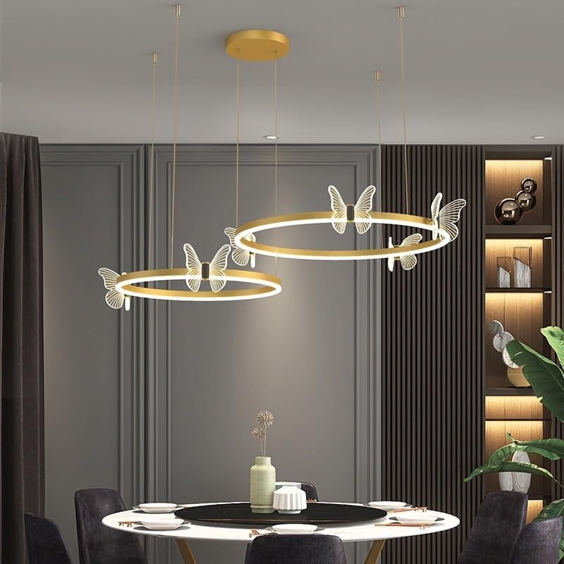 Lampes suspendues LED dimmables et lustre moderne pour table de salon