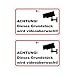 2er Set Aufkleber hin_129 Achtung! Dieses Grundstück Wird videoüberwacht! I Größe 100 x 60 mm I Warnung Vorsicht vor Videoüberwachung