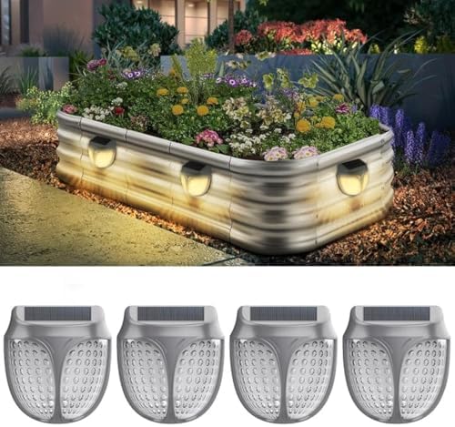 Raised Garden Bed Solar Lights Magnetic, IPX4 Waterproof Solar Lights Outdoor Dusk to Dawn, Solar Powered Garden Lights for Planter Raised Beds, 4 Pack Raised Garden Bed Solar Lights Magnetic, IPX4 Waterproof Solar Lights Outdoor Dusk to Dawn, Solar Powered Garden Lights for Planter Raised Beds, 4 Pack