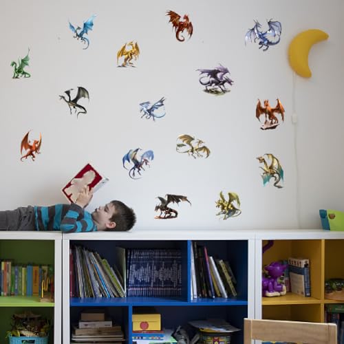 SUPERDANT 3D Wall Stickers 15 Pcs Pterosaur Wall Decals Dinosaur Wall Art Stickers Nursery Wall Stickers Vinyl wall Stickers Kids for Bedroom Restroom Playroom Wall Decoration - Image 4
