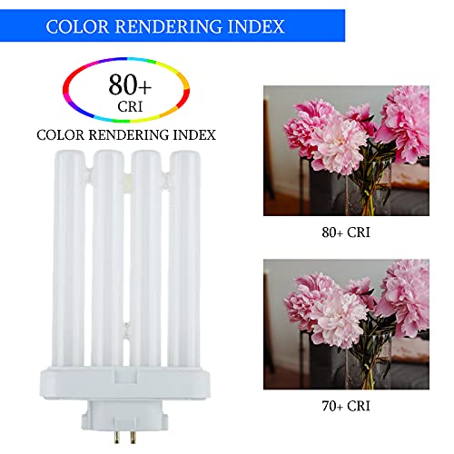 Dysmio Compact Fluorescent 27W Quad Tube, 6500K Daylight Light Fml Light Bulbs With Gx10Q-4 Base – 4 Pack #TOP6