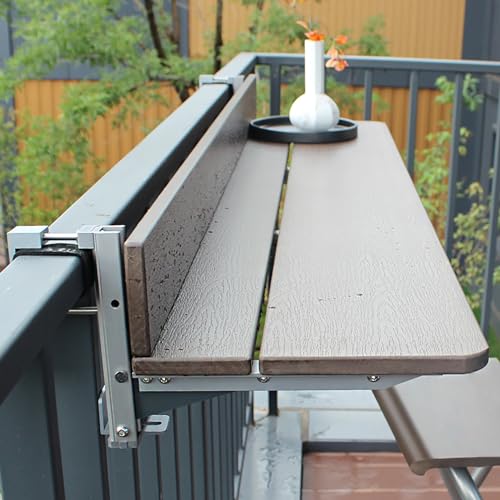 Mesa de balcón plegable de aluminio contra terrazas estrechas 4