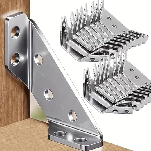 5-10Pcs Triangle Bracket Furniture Support Thickened Universal Connector Corner (10pc - Screwless)