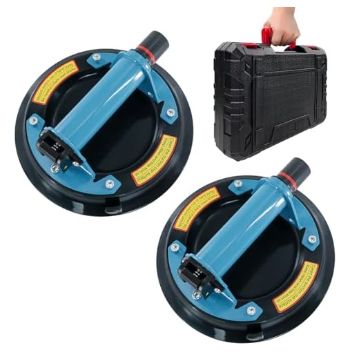 8"Glass Suction Cup with Metal Handle,Glass Suction Cups to Lift Large Glass,Max Load 480lbs Window Suction Cups Heavy Duty,Powerful Industrial Glass Suction Cup Handle for Glass,Tile, Granite