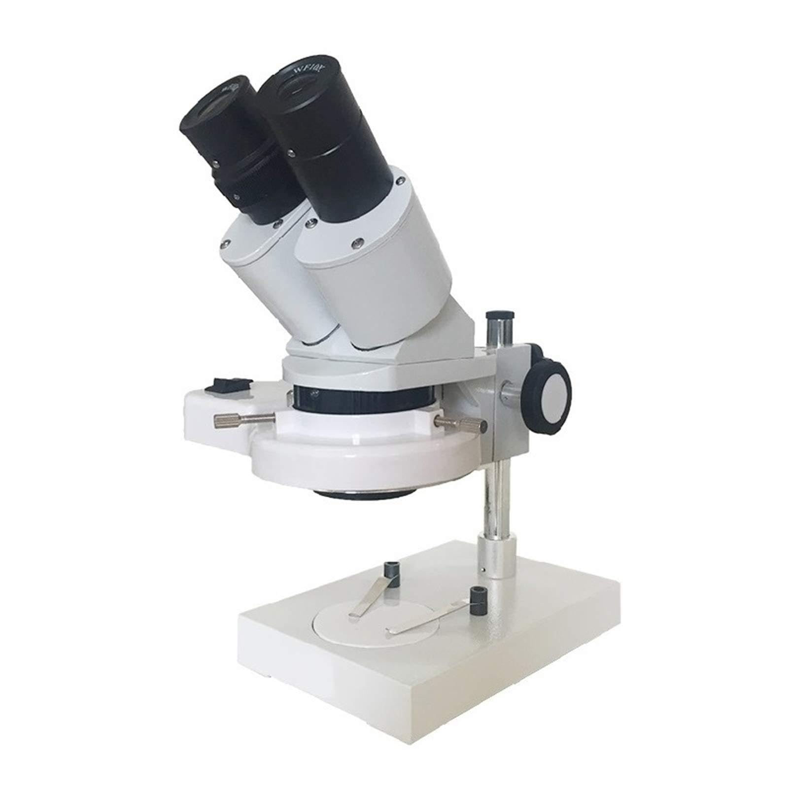 LNHHG Binocular Microscope，10X-20X-30X-40X Illuminated Industrial Microscope w/ WF10X Eyepiece(With Light,10X and 30X)