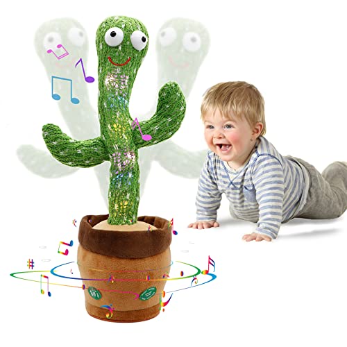 HUYICHEN Dancing Cactus Toy, Talking Cactus Toy, Cactus Baby Toy, Baby Toys 12-18 Months, Singing Cactus Toys, Soft Plush Talking Toy, Electric Speaking Cactus, Soft Plush Toy