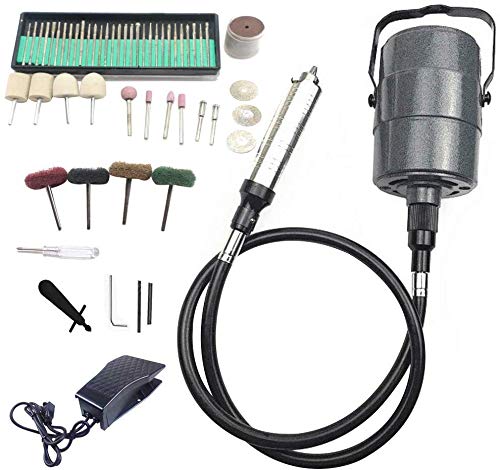 Hanging Electric Grinding Machine,Hanging Mill,Foot Pedal Control, for Carving, Buffing, Drilling, Repair Tools 220V 300W,0-4.2mm