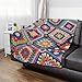 Very Colorful Crochet Granny Square Blanket - Cozy Blanket for Adults