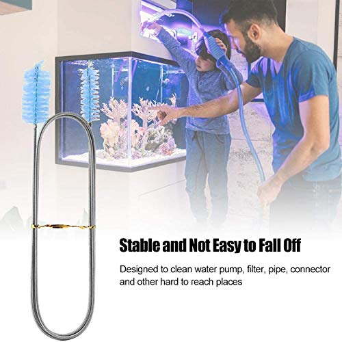Flexible Drain Brush,Nylon Cleaner Double Ended Elastic Hose Pipe 67-inch and 2 PCS 8.2-inch Straw Cleaning Brush