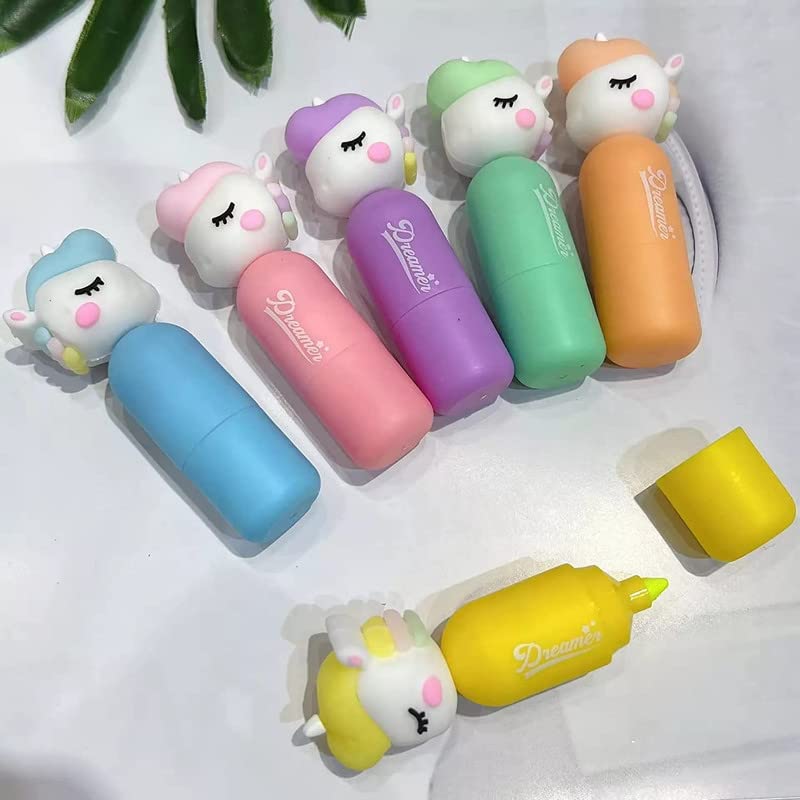 Image of YBN Vibrant Colorful Unicorn Highlighter Pens - Add Magic To Your Work | Markers For Adults & Kids | Marker Pens For Drawing, Journaling, Scrapbooking | School Stationery Kit, Multicolour