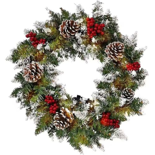 40CM Weihnachtskranz, Türkranz Weihnachten, Künstlich...