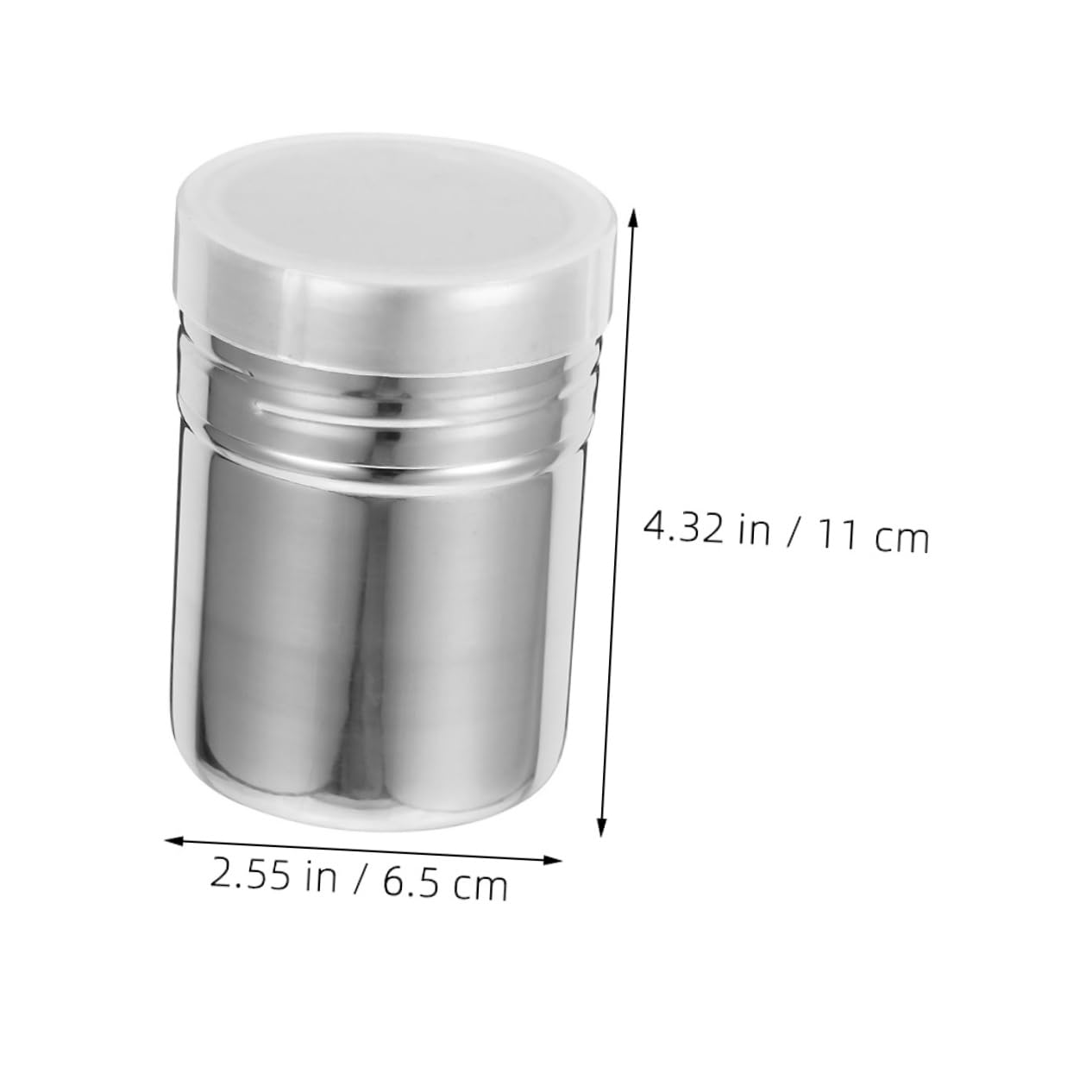 Cabilock Sugar Powder Shaker Stainless Steel Dusting Tube Powder Sugar Sifter for Cappuccino Latte Easy to Clean