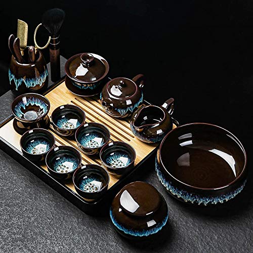 FCYIXIA Juego de té de Viaje Cerámica Esmalte de cerámica Tetera Taza de té Gaiwan Porcelana Teteras Ketteras Juegos de… - Imagen 3
