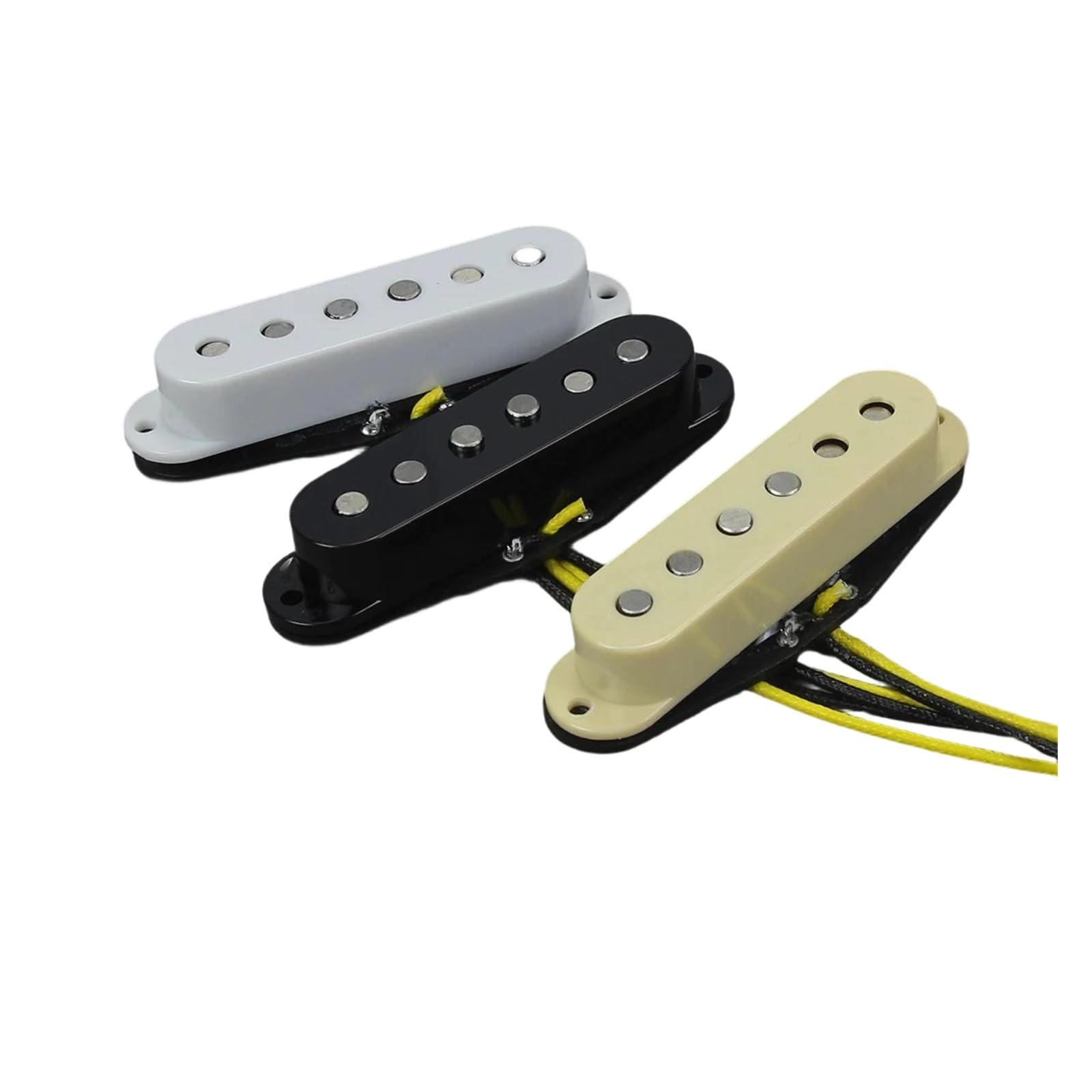 Retro Style Interlaced Alnico 5 Single Coil Pickup Kit 52mm SSS E Gitarre Zubehör(Yellow Set)