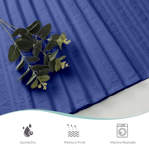 Aiyufeng Royal Blue Stall Fabric Shower Curtain - Soft & Lightweight Small Shower Curtain with Texture for Narrow Stall Size, Machine Washable - 36x72, Blue by Aiyufeng - Used condition - Image 6