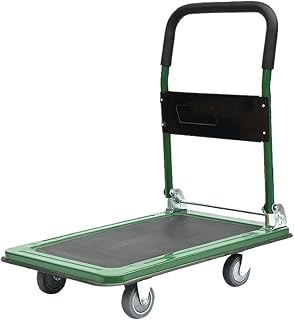 VDQUUACI Carro de Mano Plegable con Revestimiento Antideslizante, Carretilla de Mano Convertible con Soporte de Acero, manija Plegable de 90°, con Ruedas, Capacidad de Carga 400 kg (Color:
