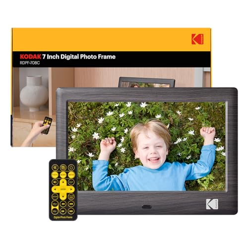 Image of KODAK 7 Inch Digital Picture Frame with Remote Control, 1024x600 HD Display Digital Photo Frame, USB or SD Card Required, Auto-Rotate, Supports Photo /Video /Music /Calendar /Slideshow