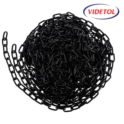 Miniatura 4 de Videtol Cadena De Acero Inoxidable 304 De 15 Metros De Longitud, Eslabones De Cadena Resistentes De 5 Mm, Acero Galvanizado Negro, Cadena De Eslabones Soldados Para Puerta De Valla, Puertas De Garaje,