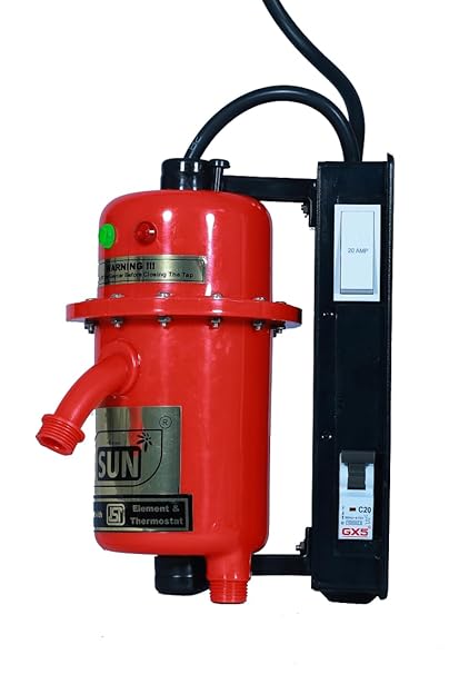 Abirami SUN Switch and MCB Model 1 Liter Instant Water Heater, Geyser Tubular Type (3KW) Shock Proof and Heat resistant with MCB and Switch |ISI Copper Heating Element