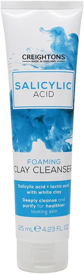 Foaming Clay Cleanser (125ml) - Contains Salicylic Acid & Lactic Acid with White Clay to Deeply Cleanse & Purify for Healthier Looking Skin. Dermatologically Tested
