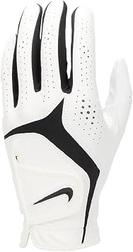 Nike Mens Dura Feel X Left Hand Golf Glove White | White | Black Medium/Large