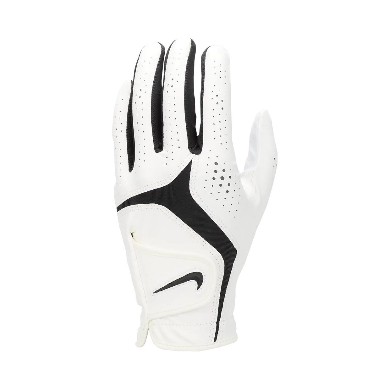 Nike Dura Feel X Golf Glove for Men – Durable Golf Glove for Left Hand – Strong Grip & High Comfort – Breathable Golf Glove, Pearl White/Pearl White/Black, M/L