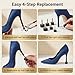 6 Pairs U-Shape Heel Tips Replacement - 11/12/13mm Non-Slip High Heel Caps Protectors for Shoe Repair