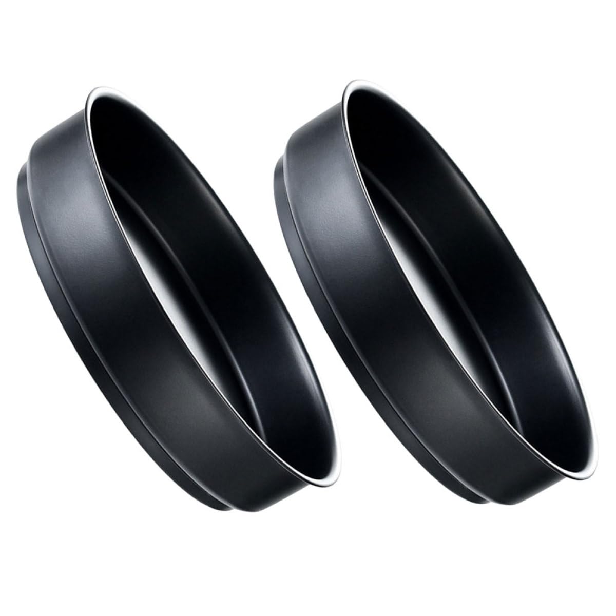 BESPORTBLE 2 Vassoi Porta Spezie Rotanti in Acciaio Inox Nero, Organizer Girevole da Tavolo per Condimenti e Accessori Cucina, Vassoio Portaoggetti Multifunzionale Salvaspazio per Uso
