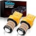 Yorkim Ultra Bright T20 7440 7443 W21W Led Bulb Amber for Backup Reverse Light, Break Light, Tail Light, Turn Signal Light Pack of 2 - Amber